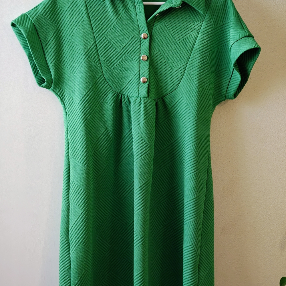 Green Textured Women's Dress